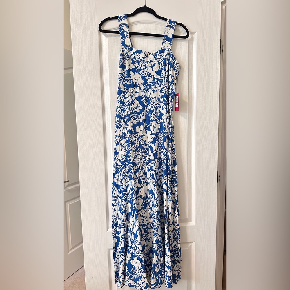 Vince Camuto Blue and White Floral Maxi Dress, XS
